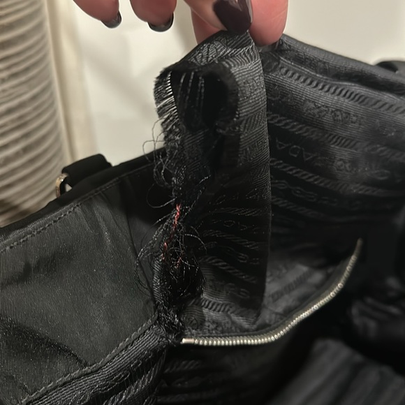 PRADA Black Tessuto Nylon with Silver Hardware Shoulder Bag - Picture 14 of 15